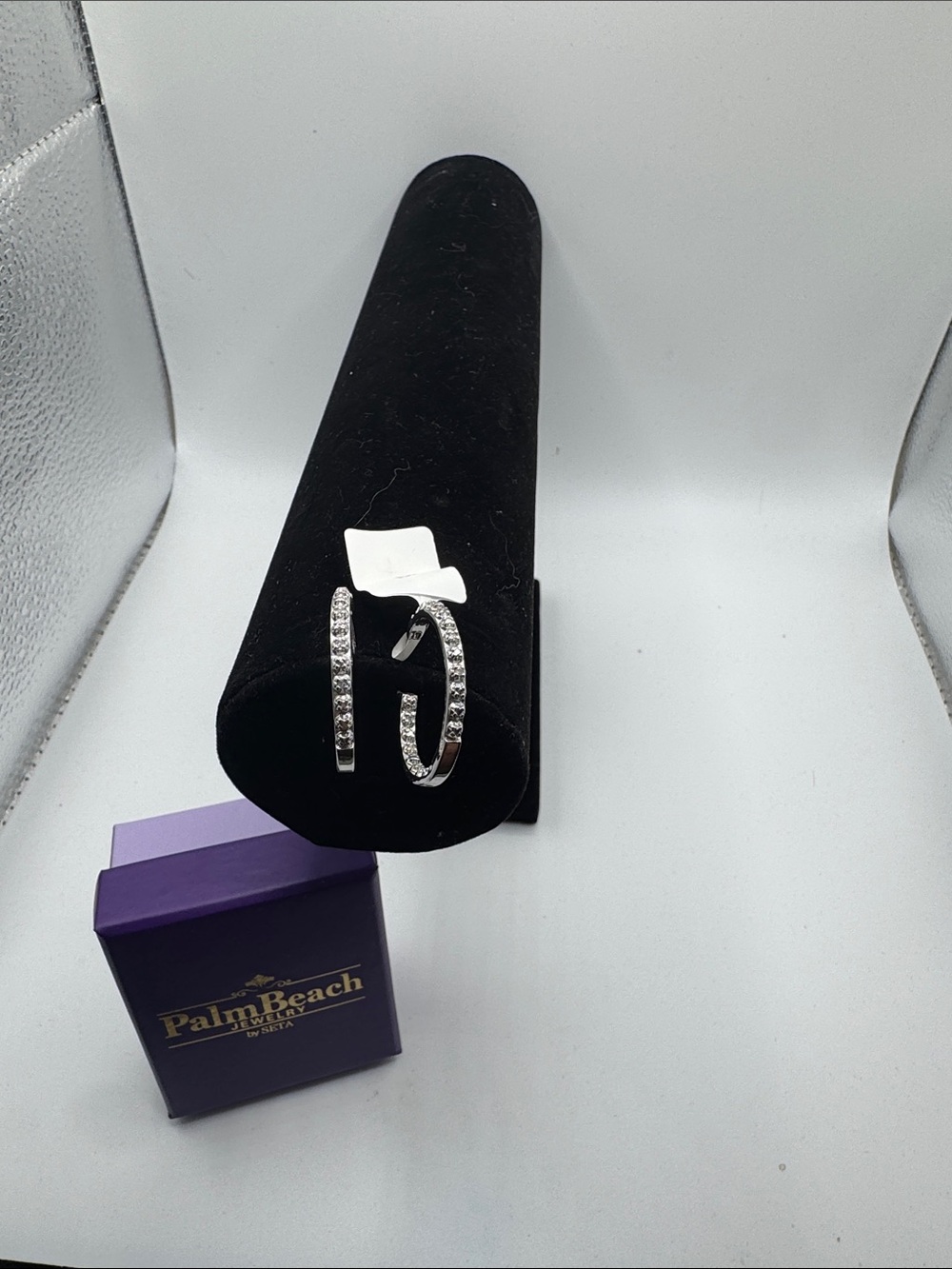 Silver-Tone Crystal Hoop Earrings - Silver